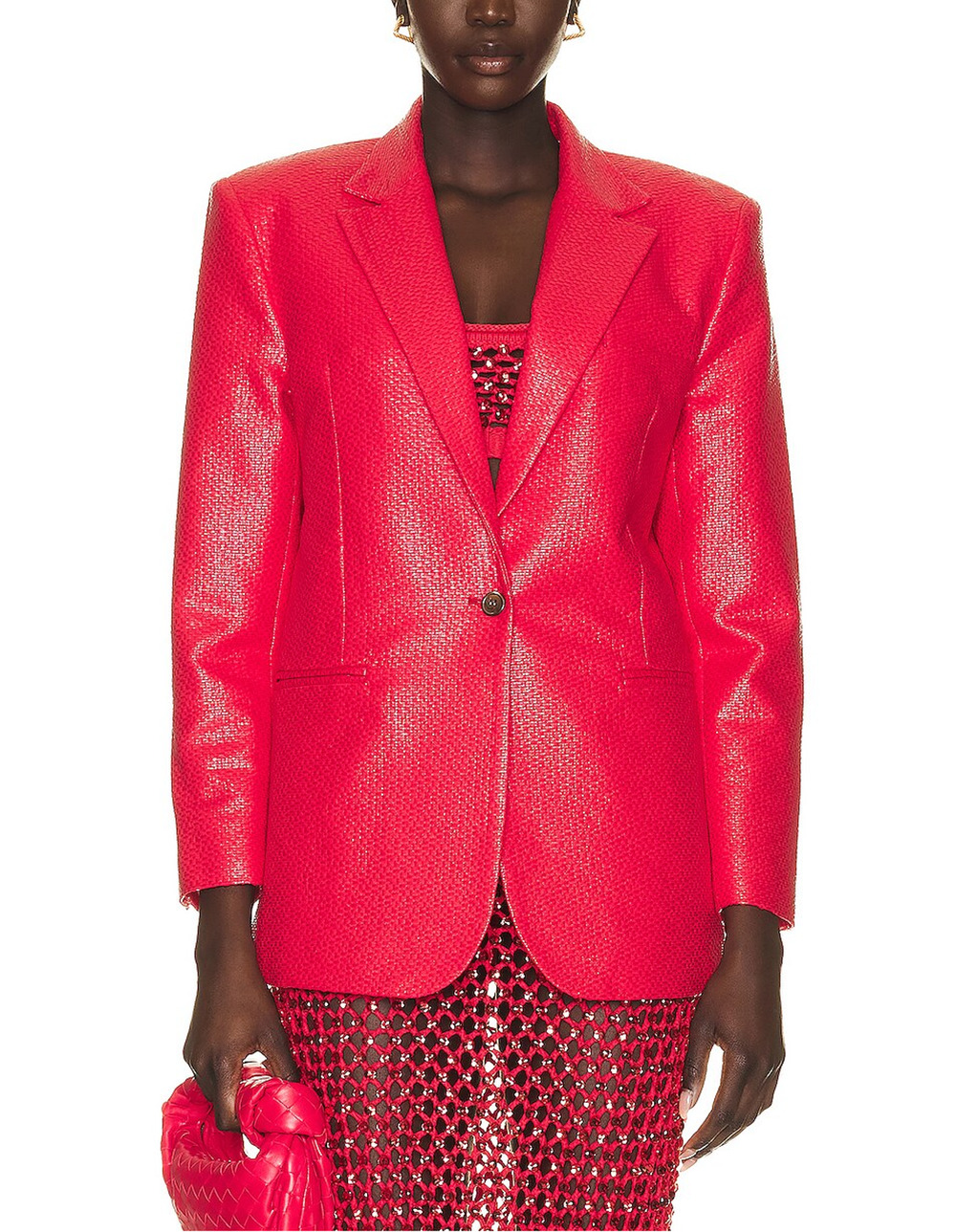 Diotima Oversized Red Hibiscus Blazer Size 3